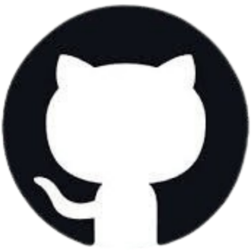 GitHub logo with a white cat silhouette inside a black circle on a white background